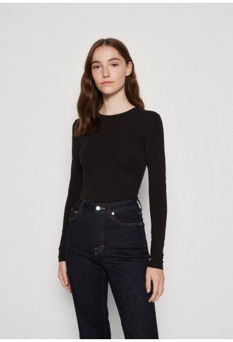 SLIM LONG SLEEVE - Long sleeved top - black