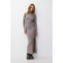 Long soft knitted dress with cut-out detail