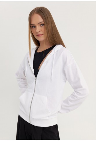 Zip-up sweatshirt - white