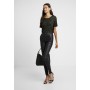 ONLROYAL COATED BUTTON PANT - Trousers - black