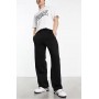 Weekday Raheem smart jersey trousers with side poppers in black