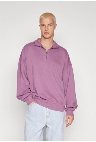 MOCK NECK ZIP CREST - Sweater - purple