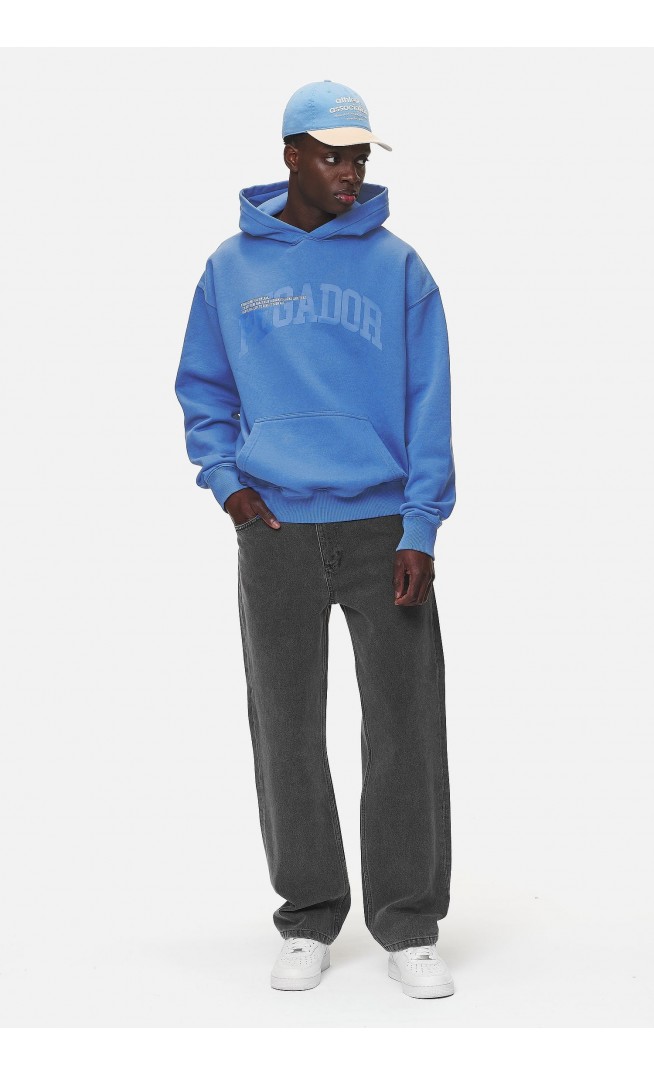 Gilford Oversized Hoodie Washed Retro Blue