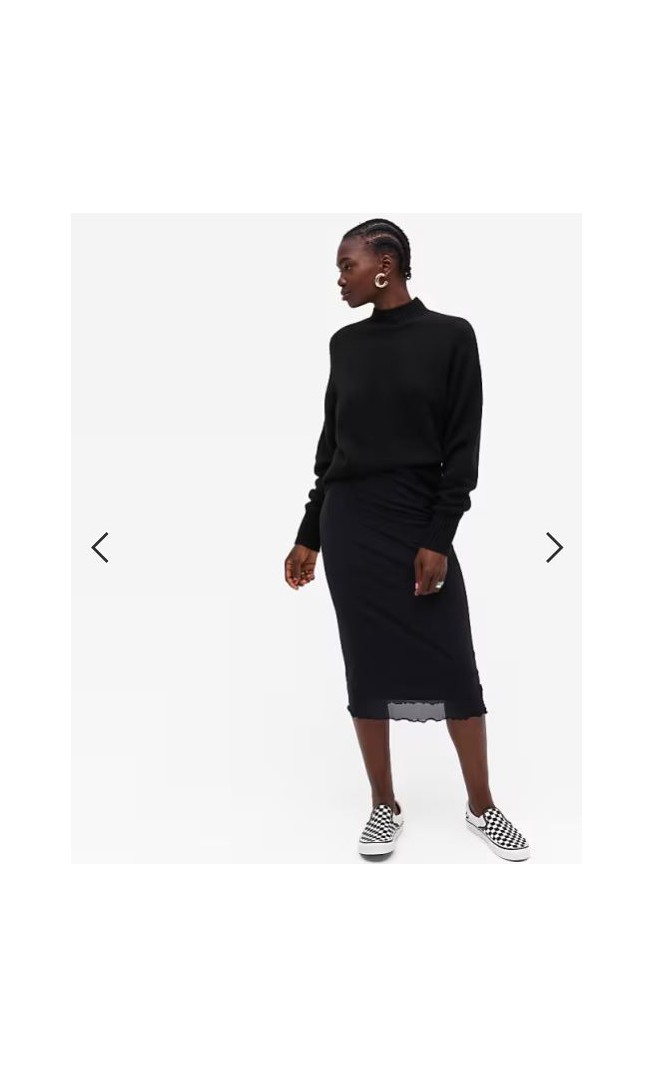 Monki Miriam high neck knitted sweater in black