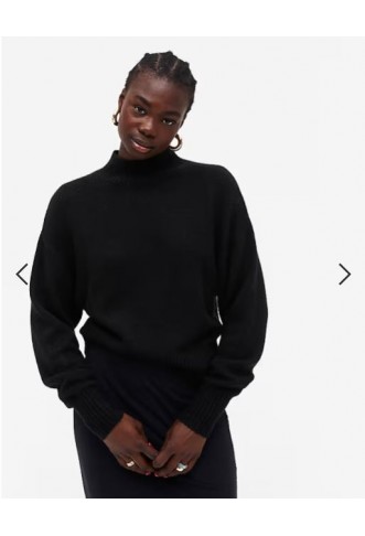 Monki Miriam high neck knitted sweater in black