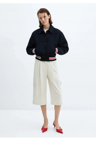 Oversized woolen bomber jacket