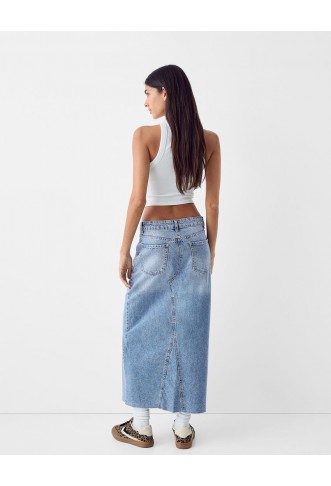 Denim midi skirt