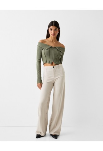 Wide-leg tailoring trousers