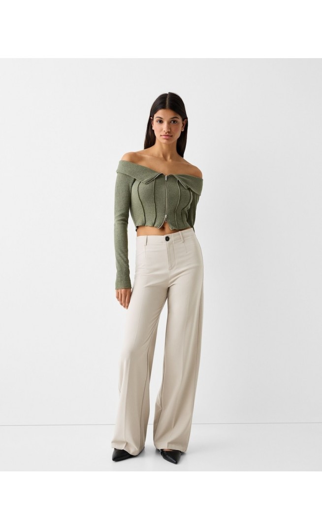 Wide-leg tailoring trousers