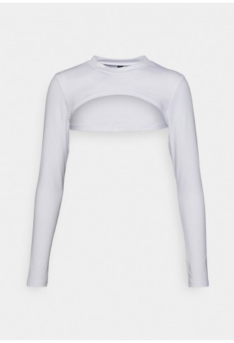 ULTRA SOFT MOCK SHRUG - Long sleeved top - white