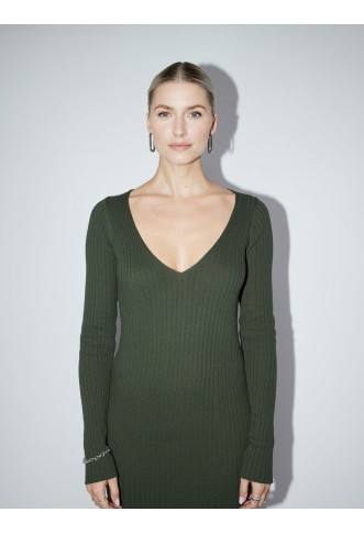 LE GER BY LENA GERCKE KNITTED DRESS JOSEFIN IN GREEN