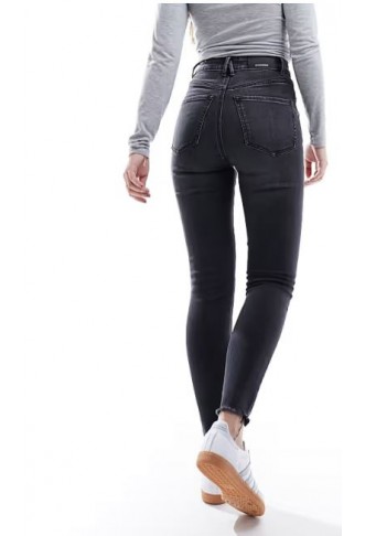 Stradivarius super high-waist skinny jean in washed black