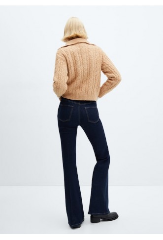 Cable-knit zip-neck sweater