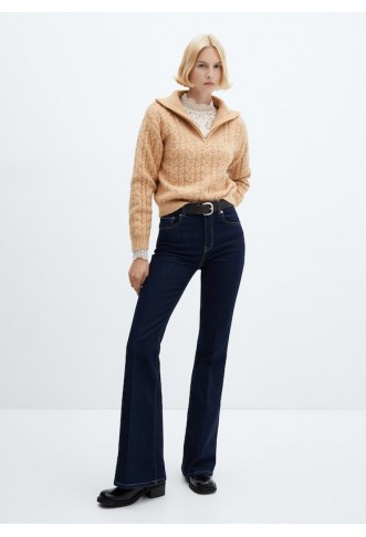 Cable-knit zip-neck sweater