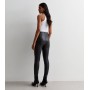 Black Leather-Look High Waist Leggings