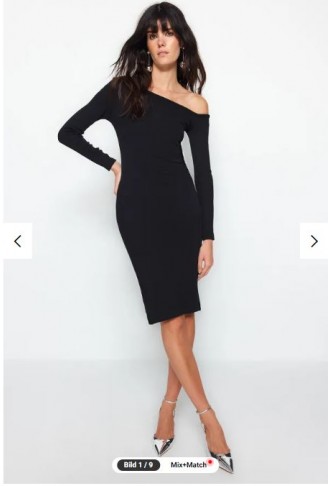 Fitted Flexible Knit Midi...