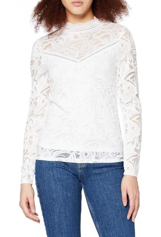 VILA CLOTHES Women's Vistasia L/s Lace Top-noos Long Sleeve Top