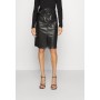 VIPEN COATED SKIRT - Pencil skirt - black