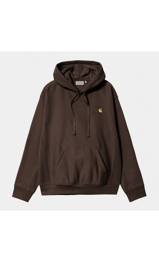 Carhartt WIP Mens American Script Sweat Hoodie - Tobacco