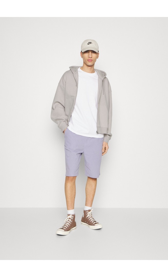 REGULAR BOXY ZIP HOODIE - Zip-up sweatshirt - light grey solid