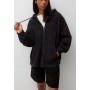 Oversized hoodie with boiled effect and zip pull & bear