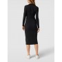 Midi dress with label details in black