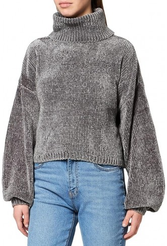 Urban Classics Women's Knitted Jumper, Short Oversized Sweater,