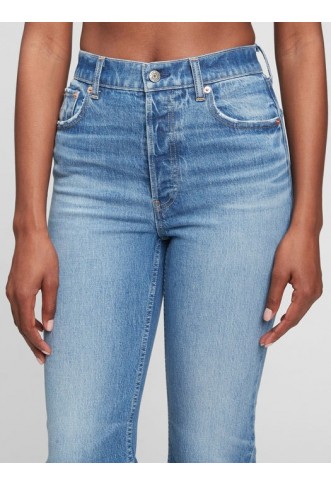 High Rise Cheeky Straight Jeans with Washwell