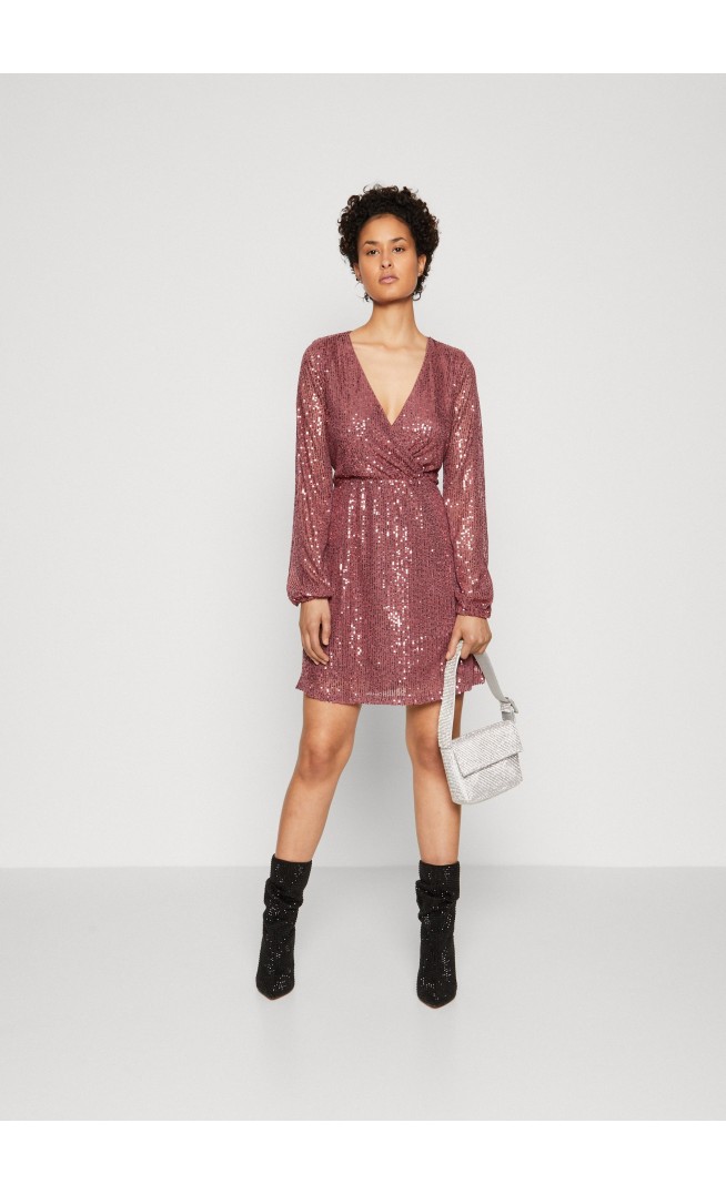 JDYCARMEN WRAP GLITTER DRESS - Cocktail dress / Party dress - apple butter