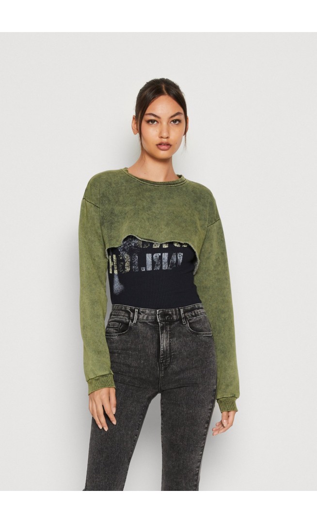 CROPPED ACID - Sweatshirt - dark green