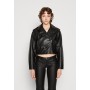 ONLLOUIE BIKER - Faux leather jacket - black