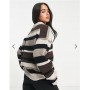 Weekday Nicki pike sweater with zip collar detail in multi stripe