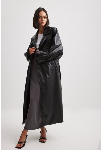 Oversized PU Trench Coat