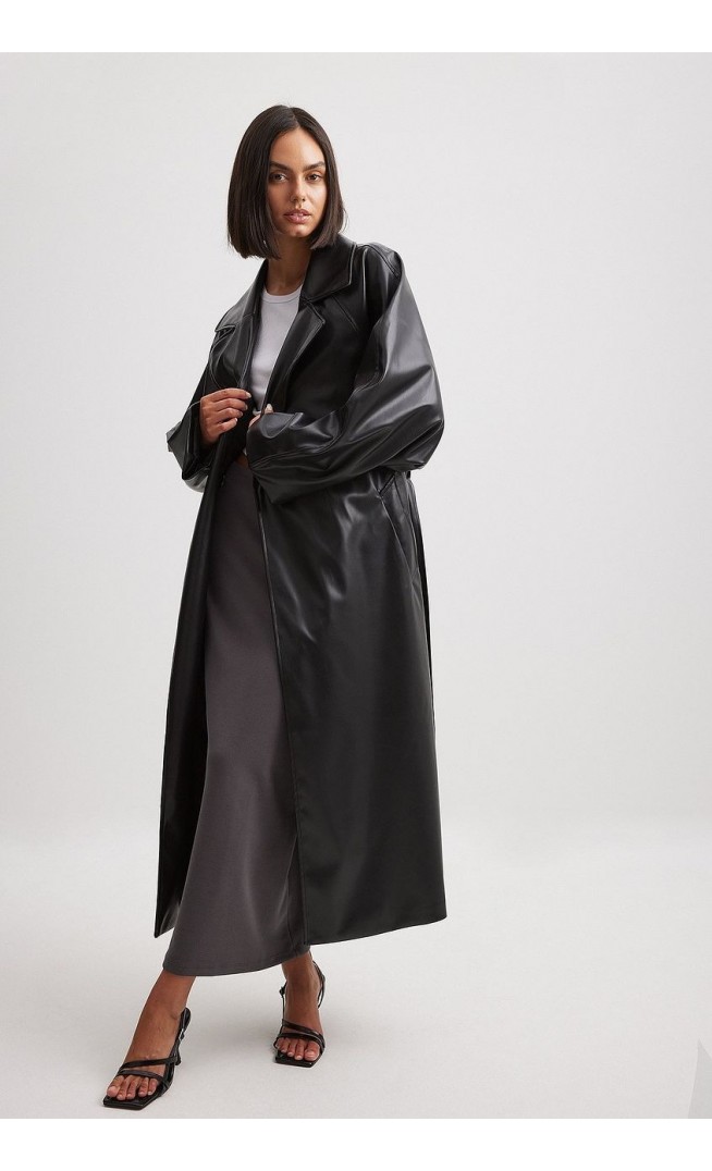 Oversized PU Trench Coat