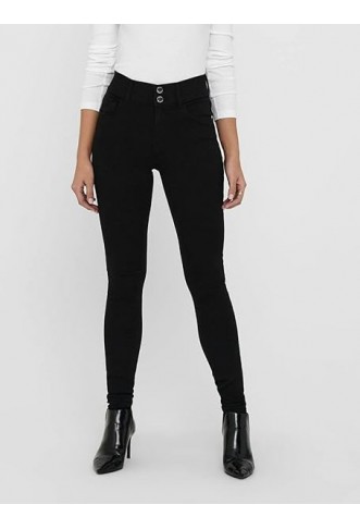 Only Onlrain Life Hw SK Wide W/B Pimblack Jeans Femme