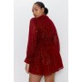 Plus Size Sparkle Tie Neck Mini Dress