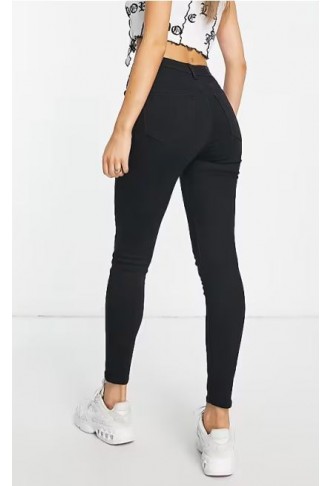 Bershka high waist skinny jean in black