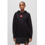 Cotton hooded sweatshirt with logo label