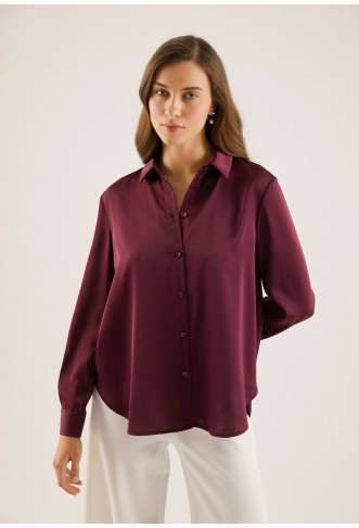 Button-down blouse - dark purple