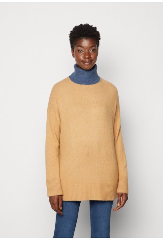 TURTLENECK COLORBLOCK - Jumper - soft light camel