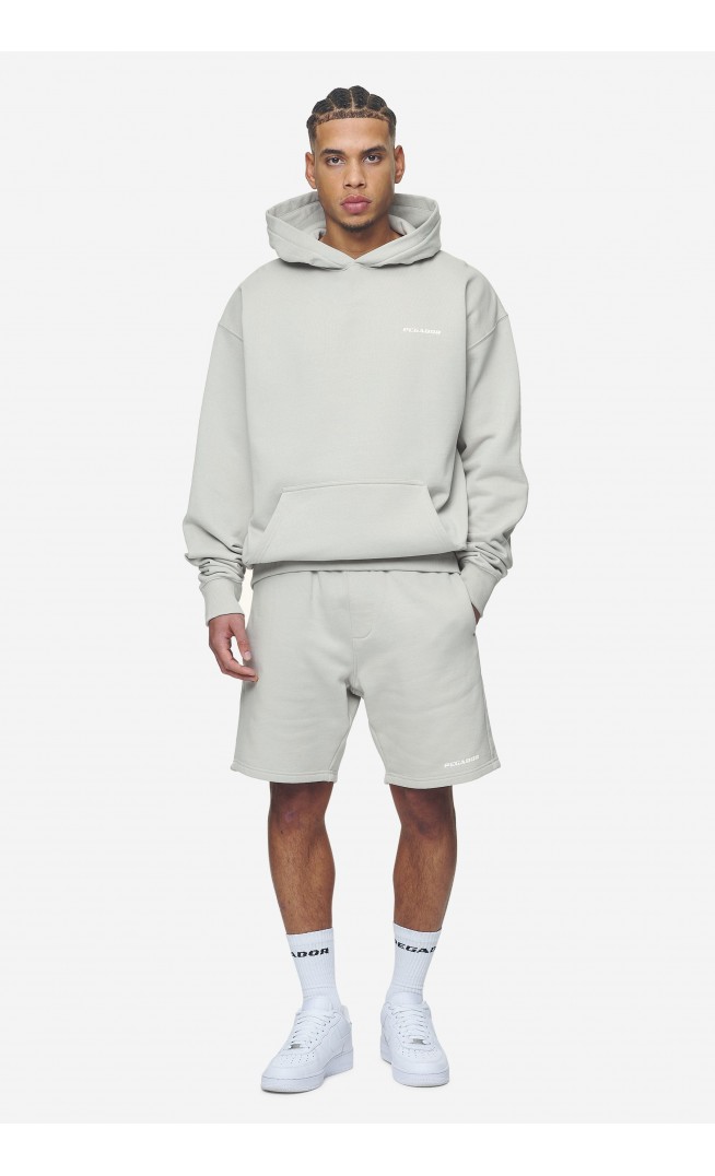 Logo Oversized Hoodie Washed Pearl Grey White Gum