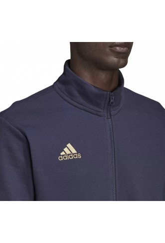 Adidas Men Tiro Full Zip Cotton Jacket SMALL Blue Gold H56629