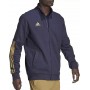 Adidas Men Tiro Full Zip Cotton Jacket SMALL Blue Gold H56629