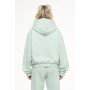 Hills Cropped Zip Hoodie Vintage Washed Milky Green