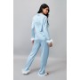 Blue Embroidered Feather PJ Pants