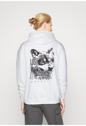 WOLF HOODIE UNISEX - Hoodie - white