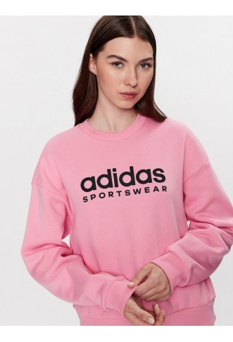 ALL SZN Fleece Graphic Sweatshirt IC8716 Pink Loose Fit