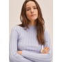 Ribbed front slit sweater