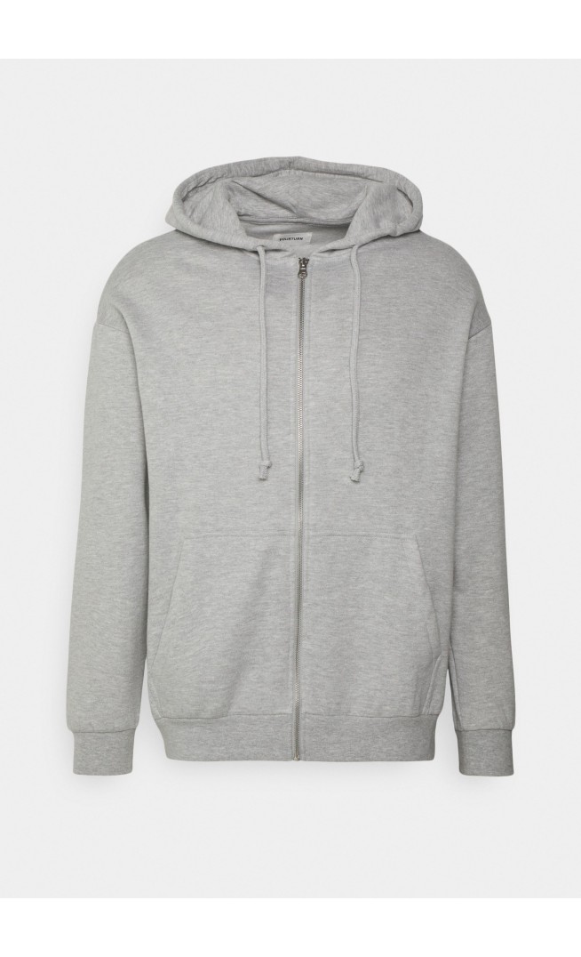 UNISEX - Zip-up sweatshirt - mottled light grey