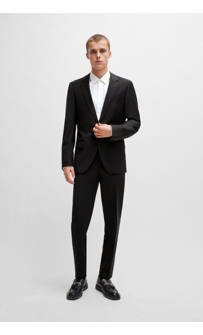 Slim-fit suit in a performance-stretch wool blend